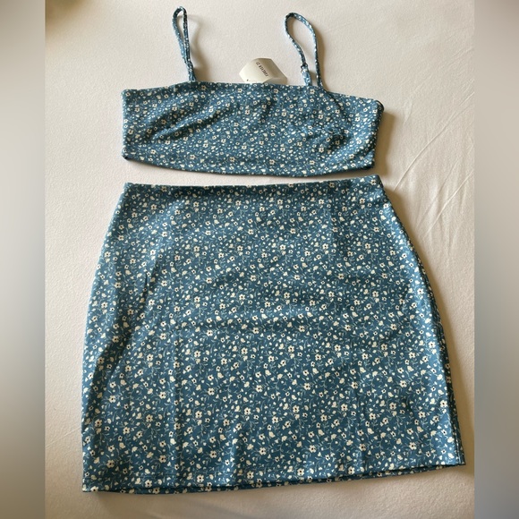 Printed Cami and Skirt Set